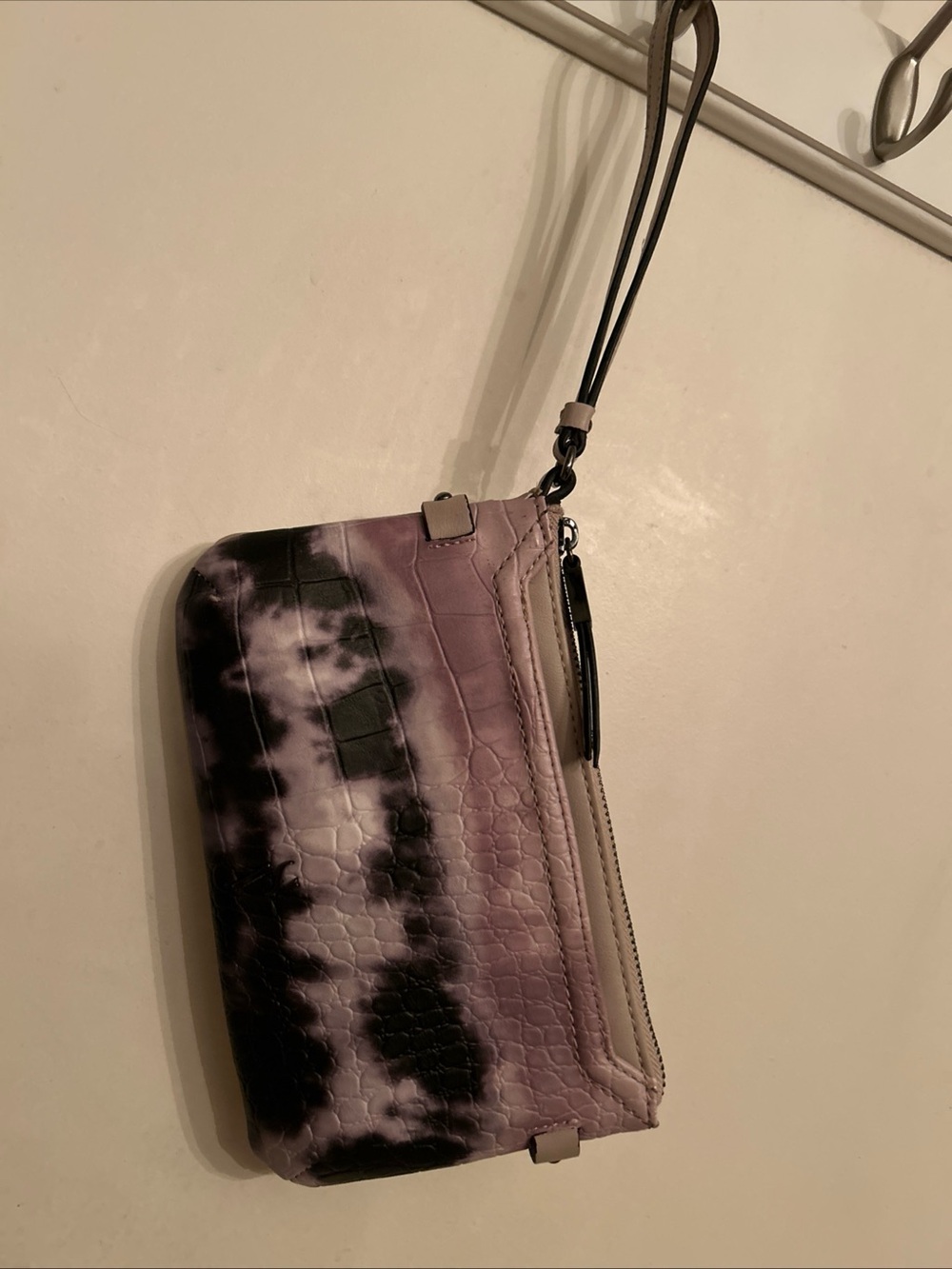 Simply Vera Vera Wang Purple Tie-Dye Croc-Embossed Wristlet